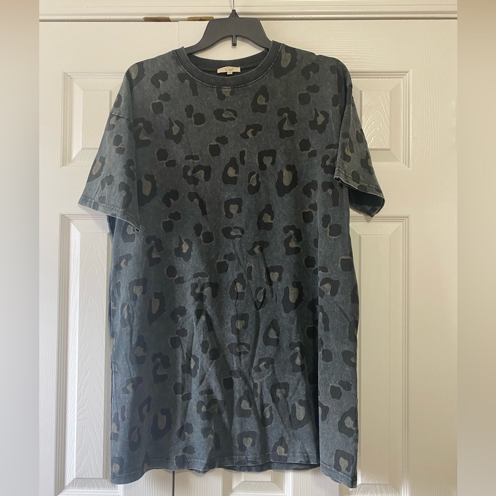 Cute T-shirt Leopard Dress